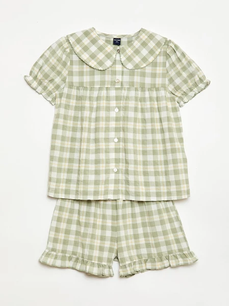 Pyjama short 2 pièces avec volants