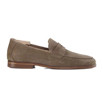 Mocassin homme cuir Velours Taupe - DERVIO