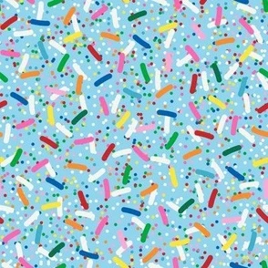 Rainbow Sprinkles on Blueberry Ice Fabric | Spoonflower