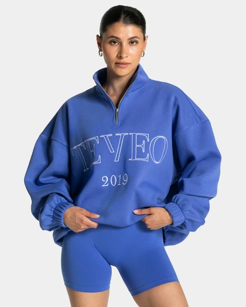Sweat-shirt demi-zippé Femme « bleu roi »