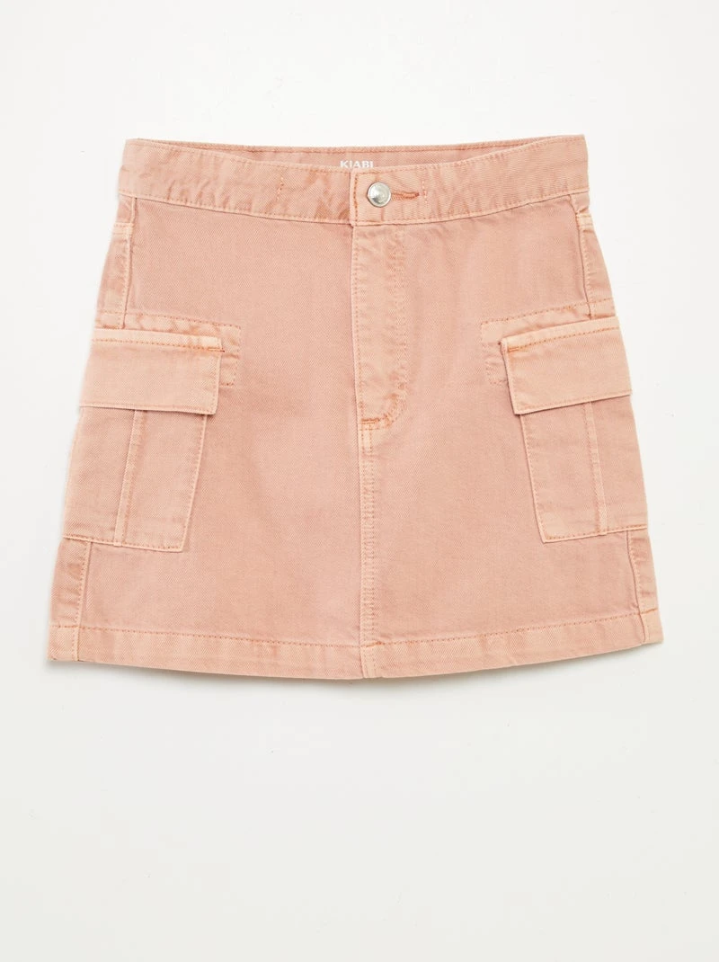 Jupe denim avec poches à rabat