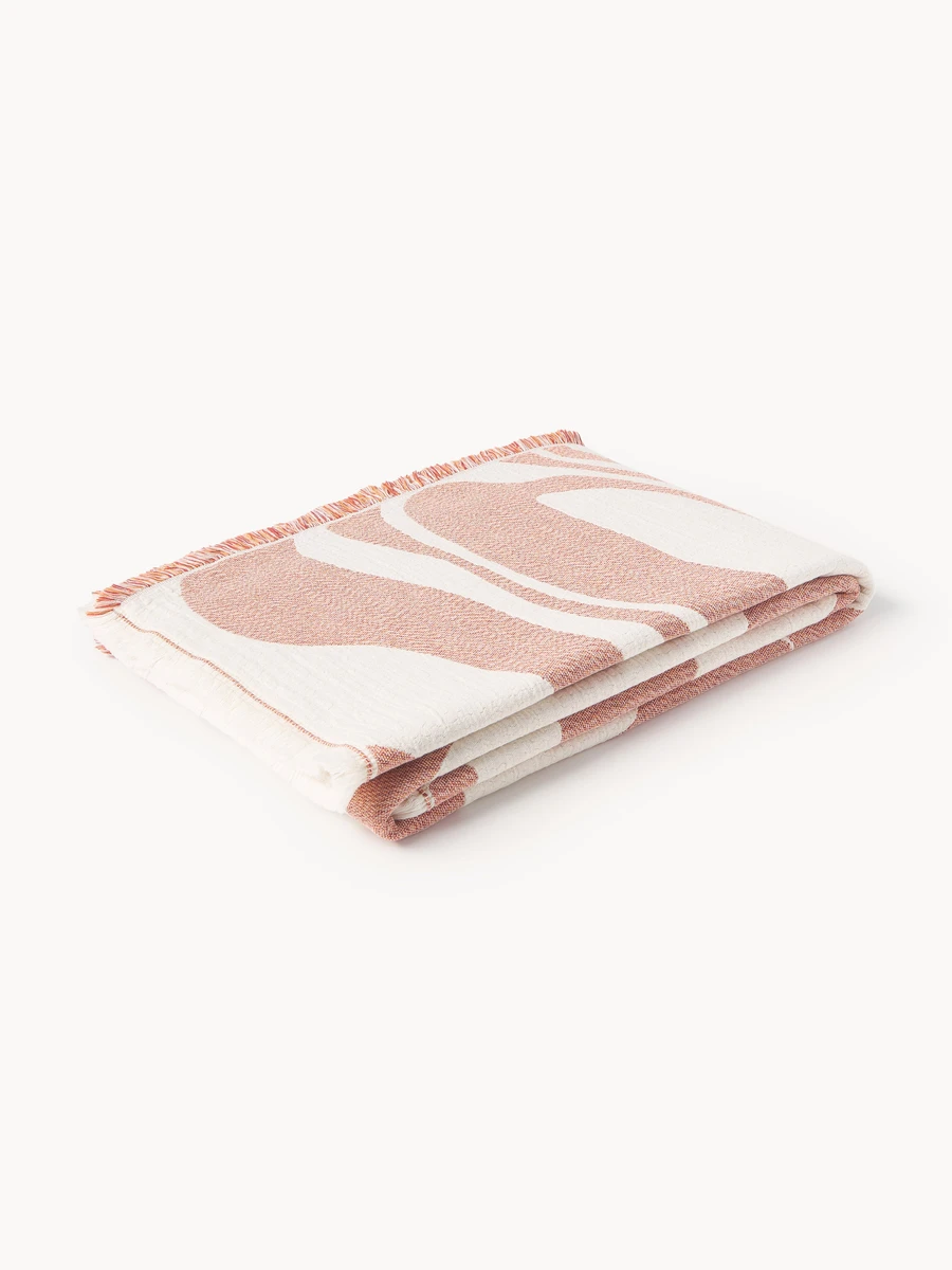 Plaid jacquard avec franges Rui