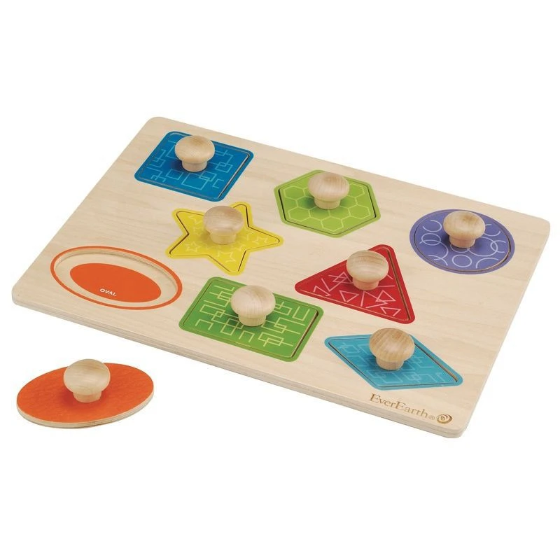 EverEarth - Puzzle d'encastrement formes - à partir de 18 mois - Sebio