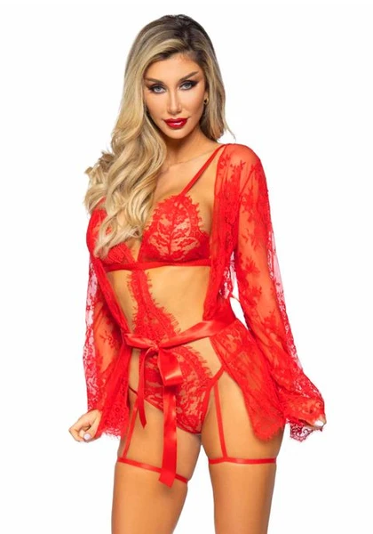 Ensemble avec body et veste All Romance - Rouge  - Taille L
