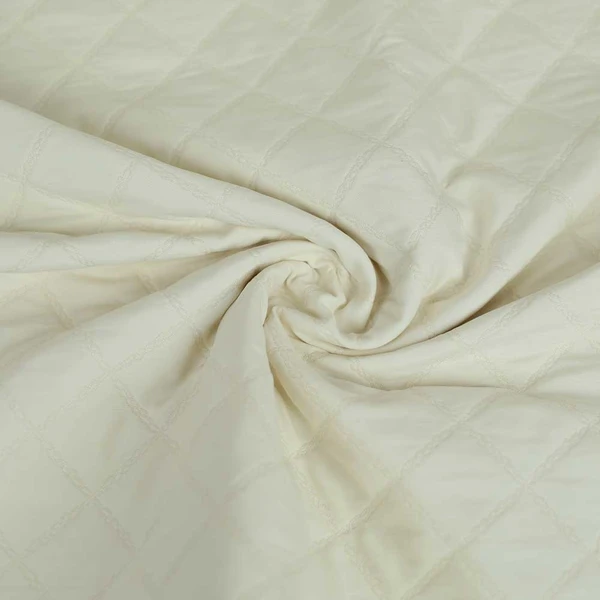 Tissu matelassé Nicole à motif tissé losange - écru | Tissu pour travaux de couture et accessoires