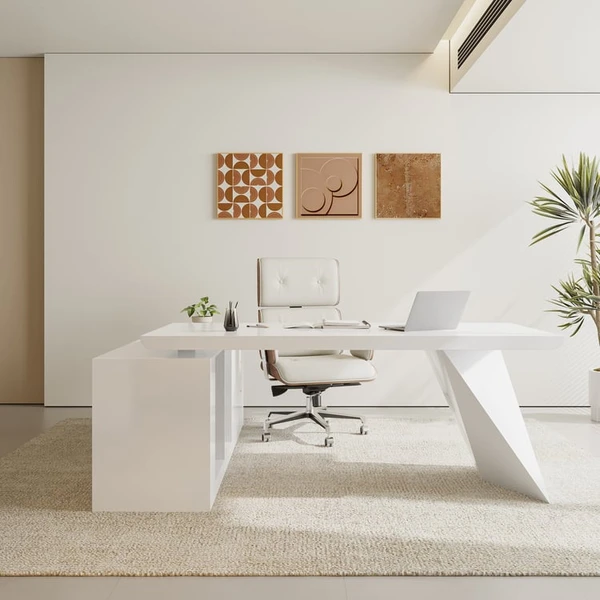Livraison gratuite sur Ensemble de bureau et chaise de bureau de direction moderne en forme de L en forme de L pour main droite (2000 mm)｜Homary FR
