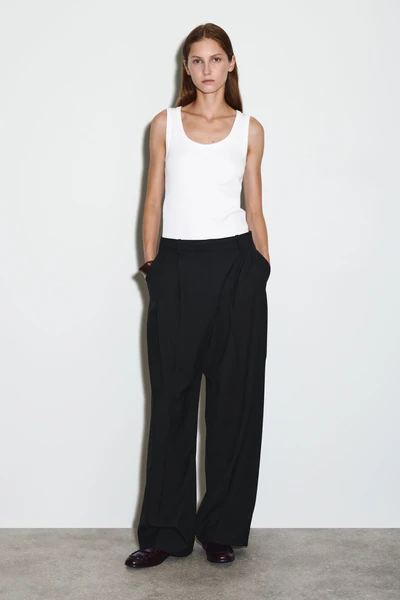 PANTALON LARGE EN SERGÉ DÉCONTRACTÉ