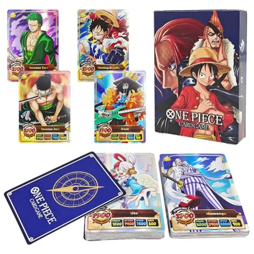 CBOSNF 50pcs One Piece Trading Carte One Piece Carte à Collection TCG Cards Game Booster Card Box Anime Cards Animation Game Cards Luffy Sauron Anime Fans