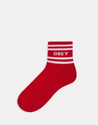 Obey - Coop - Chaussettes à logo - Rouge