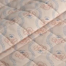 Tissu matelassé coton lavé médaillon rayures