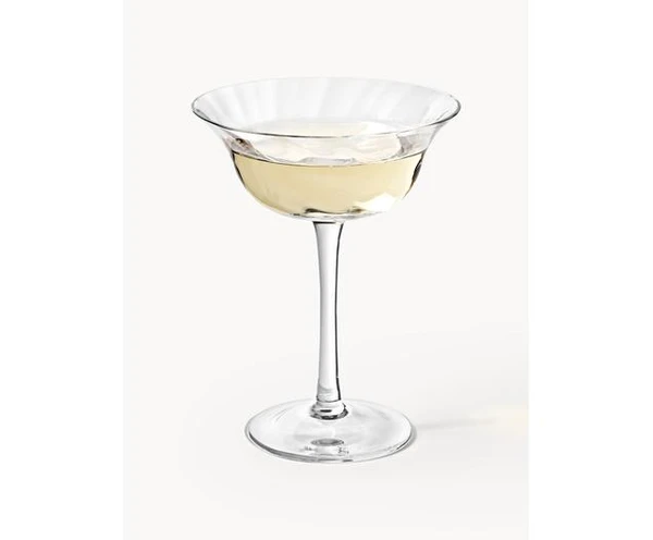Coupes à champagne soufflées bouche Swirl, 4 pièces