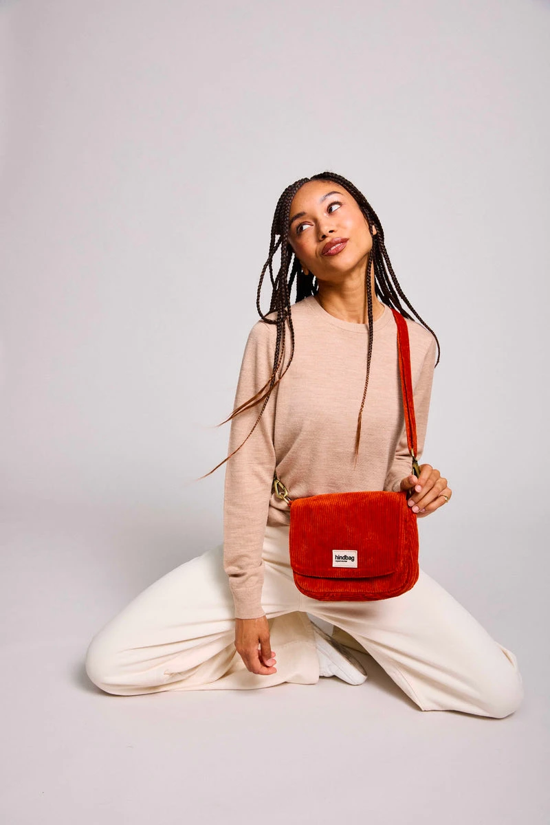 Margault Brick Corduroy Handbag