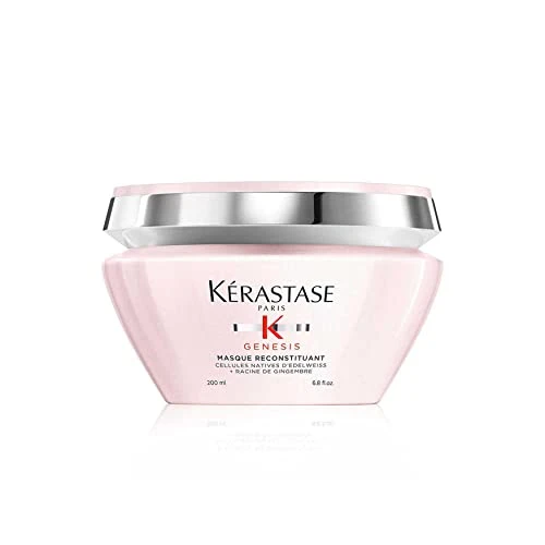 KÉRASTASE Genesis - Masque Reconstituant - Masque Capillaire Fortifiant Anti-Chute - Hydrate &amp; Répare - Edelweiss &amp; Racine de Gingembre - Cheveux Secs Affaiblis Sujets À La Chute - 200 ml
