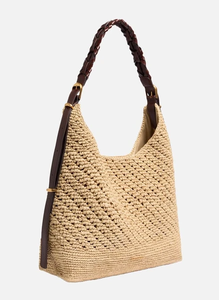 Sac hobo jess en raphia Beige Vanessa bruno - Femme | Printemps.com