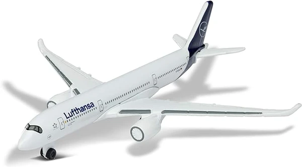 Majorette- Airplane Airbus 350 Lufthansa, Design Original, Jouet, Avion, Environ 11 cm, Blanc, pour Les Enfants à partir de 3 Ans, 212057980Q02