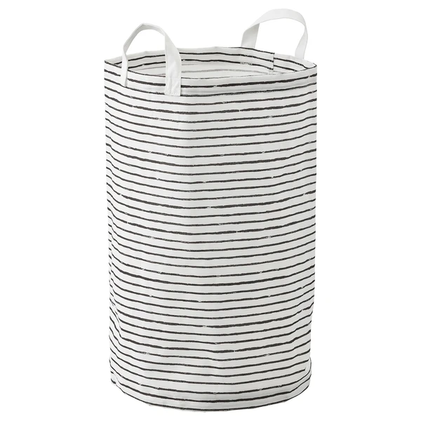 KLUNKA Sac à linge - blanc/noir 60 l