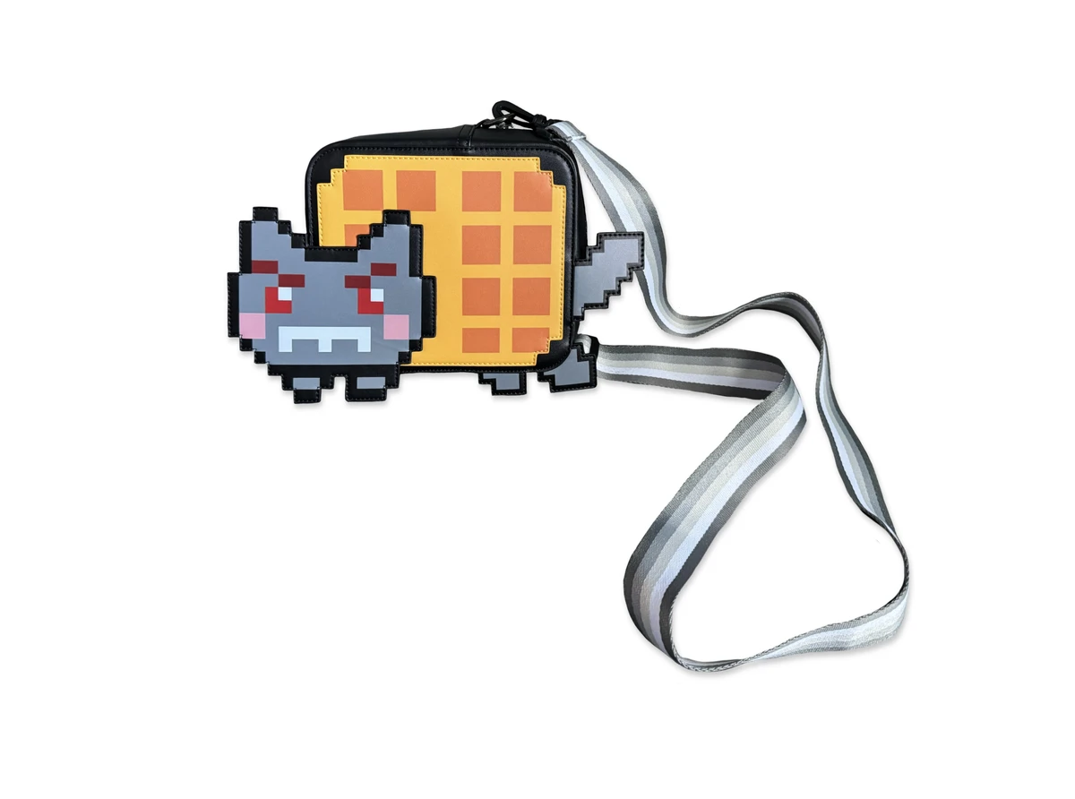 waffle cat crossbody bag