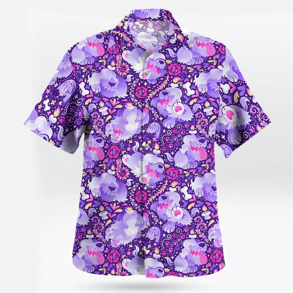 Greavard Purple Pattern Hawaiian Shirt – Spooky & Stylish Summer Look | Tropi Hawaiian Shirts Store
