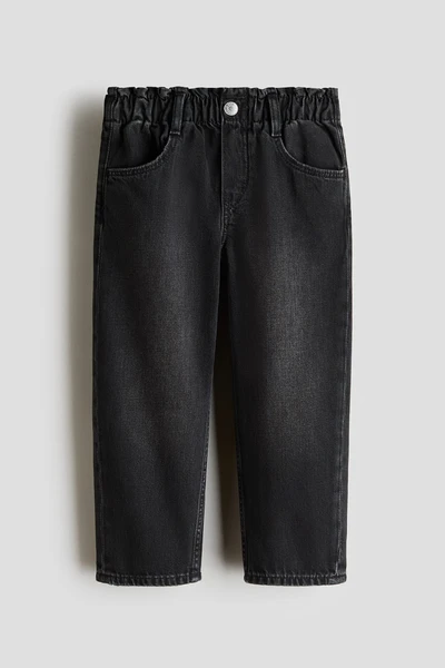 Jean paper bag Relaxed - Noir denim - ENFANT | H&M FR