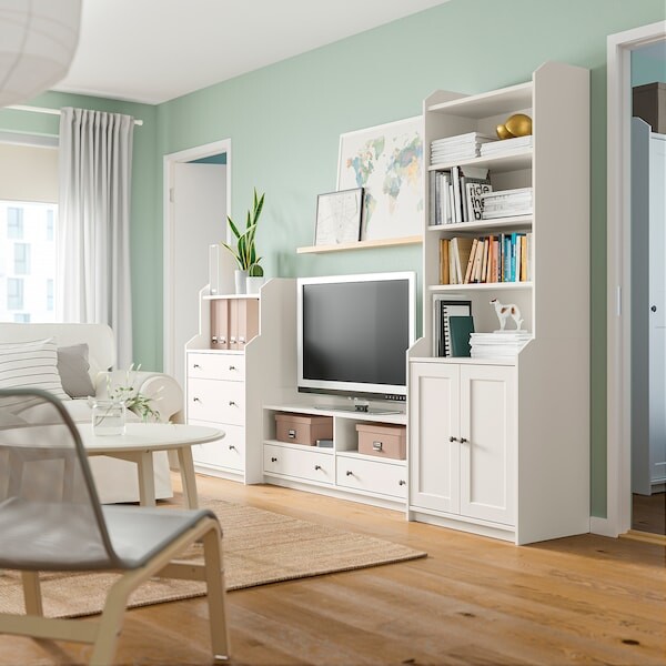 HAUGA Combinaison TV/rangement - blanc 277x46x199 cm - IKEA