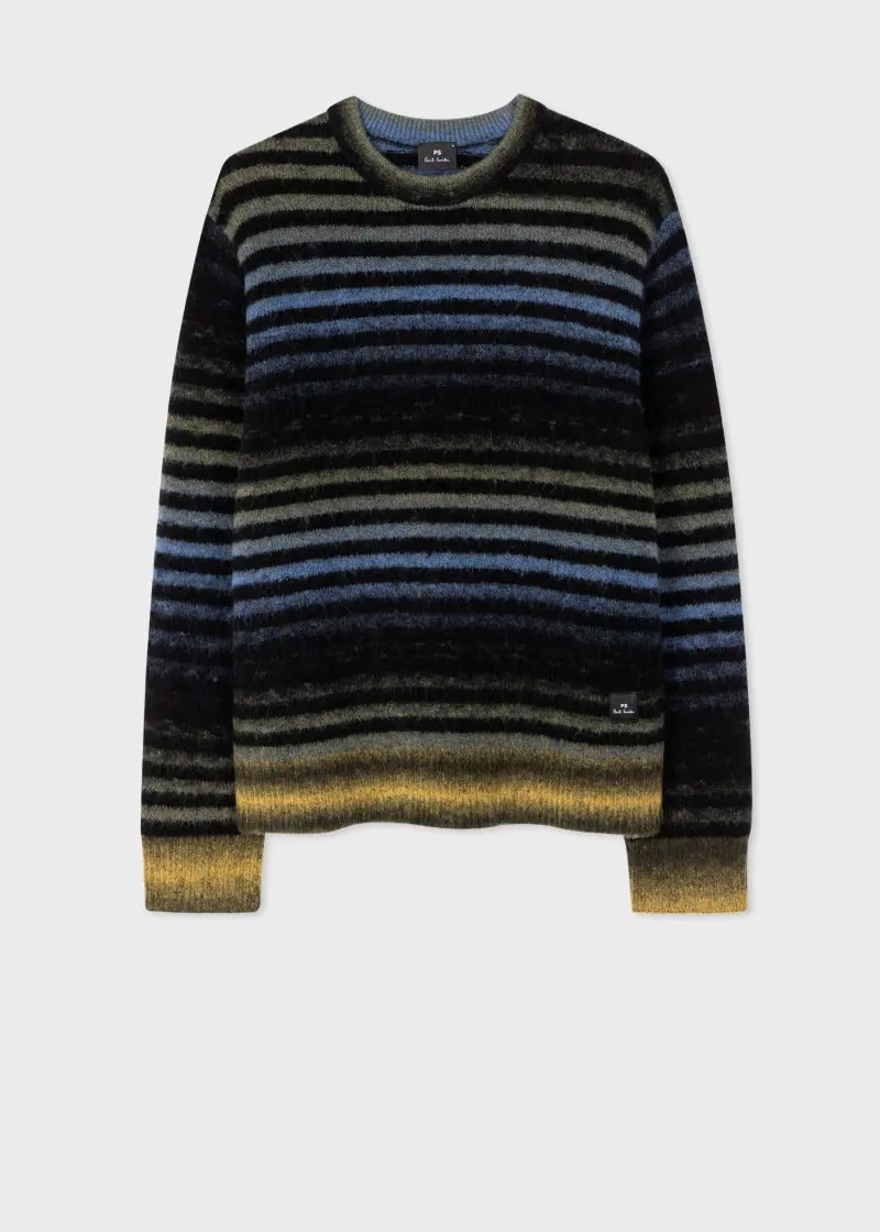 Multi-Stripe Merino-Blend Sweater