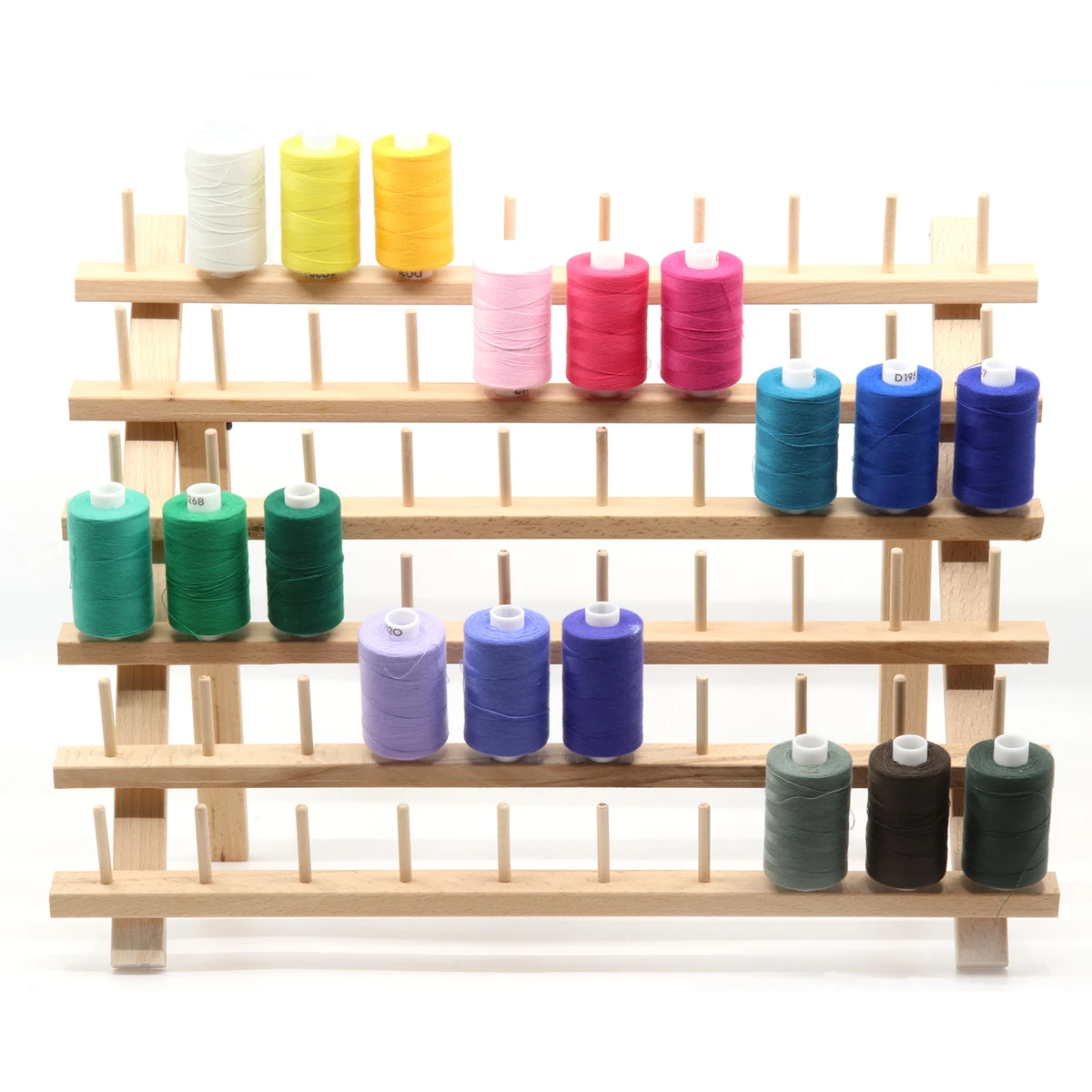 Porte-bobines en bois pour 60 bobines