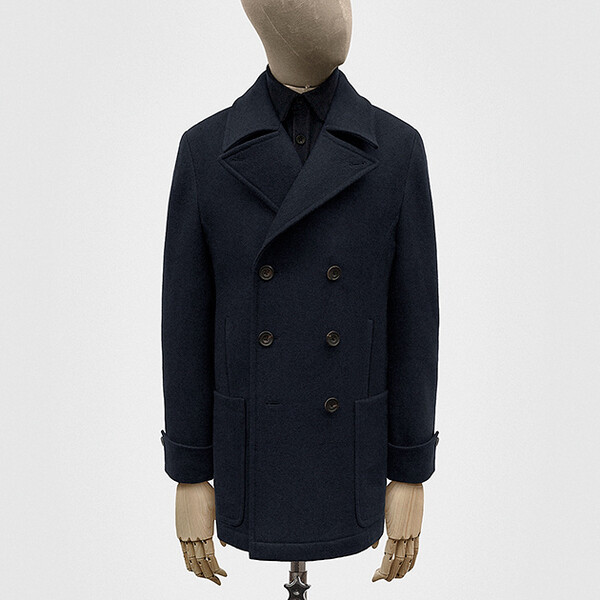 Peacoat in heavy uniform melton in dark navy — S.E.H Kelly
