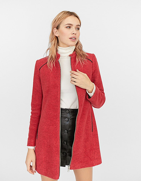 Manteau coupé à fermeture éclair