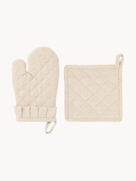 Gant de cuisine et manique Chambray, 2 pièces