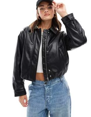 ASOS DESIGN - Bomber en imitation cuir - Noir | ASOS