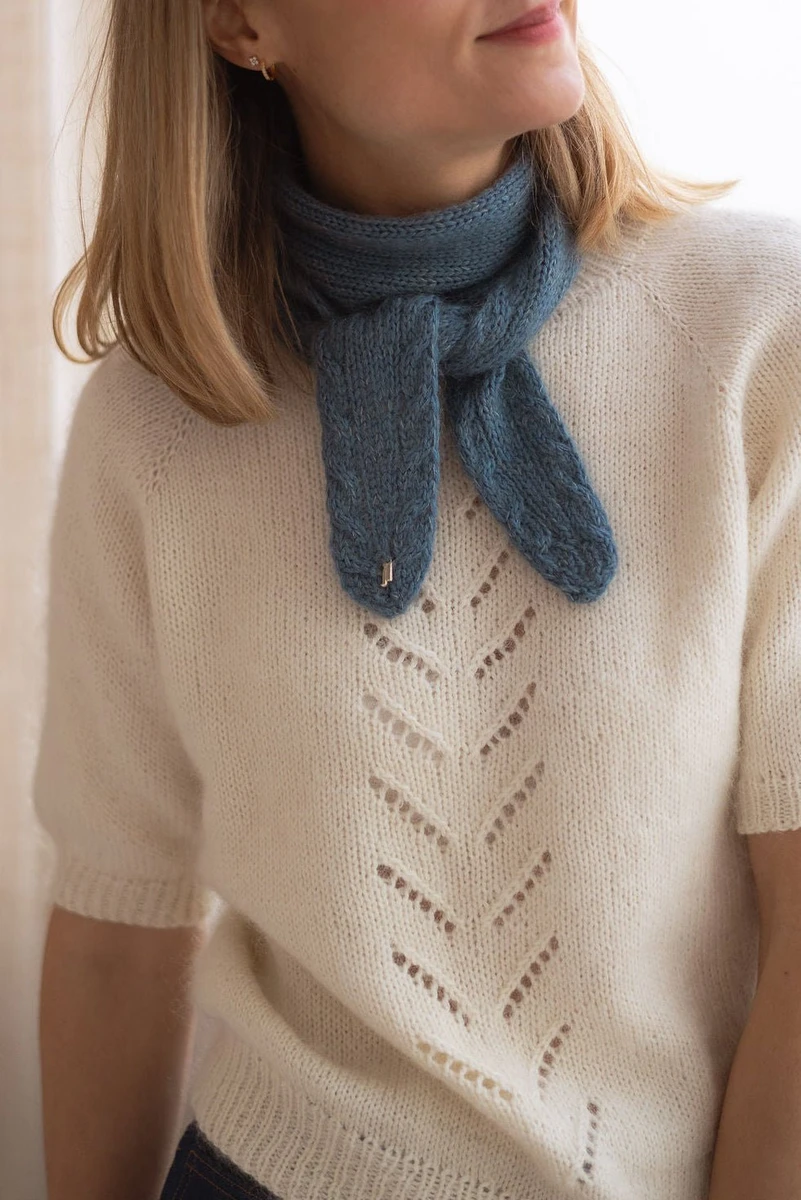 Joli Kit Tricot - Écharpe Léonie bleu vintage