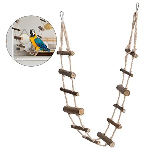 Rockyin Echelle Oiseaux, Pet Hamster Doux Long Corde d'escalade échelle Parrot écureuil Pont Suspendu for Les Oiseaux Jouet