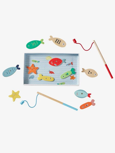 Pêche à la ligne magnétique en bois FSC® multicolore - Vertbaudet