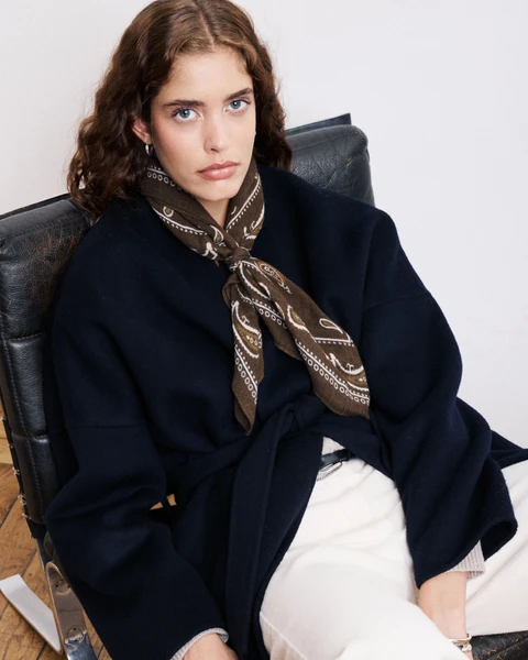 Bandana Femme en Laine Imprimé Vert Militaire