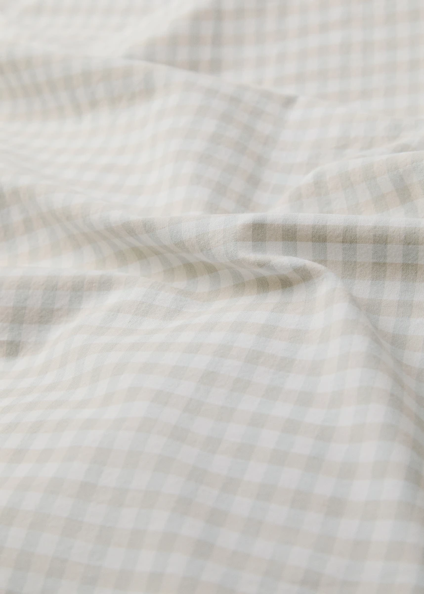 Housse de couette coton vichy lit 180/200 cm + 2 housses oreillers