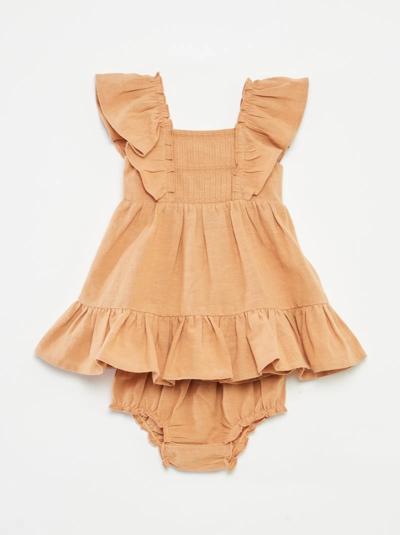 Ensemble robe + culotte multicolores volantées - 2 pièces