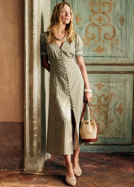Robe Solia - Carreaux Newcastle - Coton Biologique - Sézane