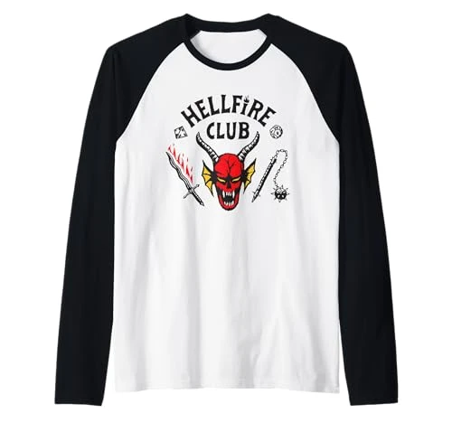 Stranger Things Hellfire Logo Manche Raglan