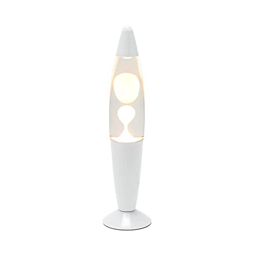 Lampe à Lave futuriste Timmy lampe de table sophistiqué en blanc dans un style rétro G9 (fournie) H:36 cm parfaite pour le salon