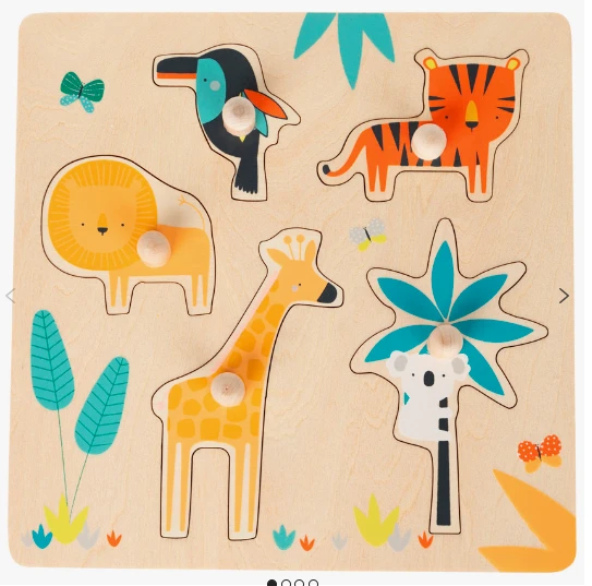 Puzzle en bois crazy jungle 5pcs