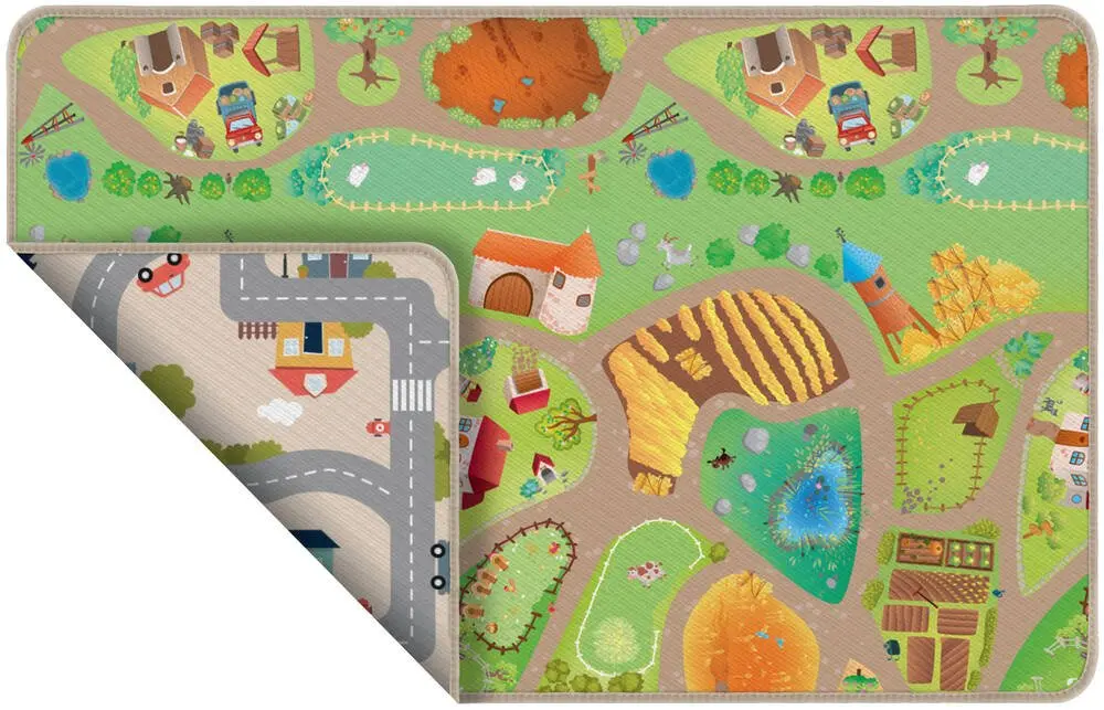 TAPIS REVERSIBLE VILLE & FERME