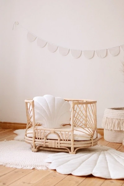 Guirlande Demi Lunes en Velours - Coloris au Choix - White Pearl
