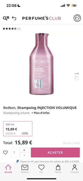 Redken - Shampoing INJECTION VOLUMIQUE