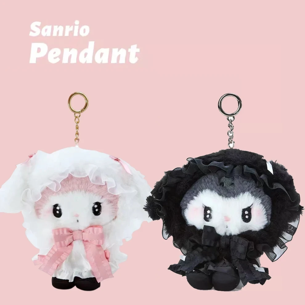 Ma mélodie pendentif en peluche Sanrio Kuromi porte-clés Mines Style Lolita poupée en peluche sac pendentif cadeaux 15Cm décorer jouet pour les enfants - AliExpress 26