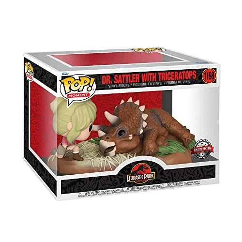 Jurassic Park Dr. Sattler with Triceratops (Pop! Moment) Vinyl Figur 1198 Unisexe Funko Pop! Standard