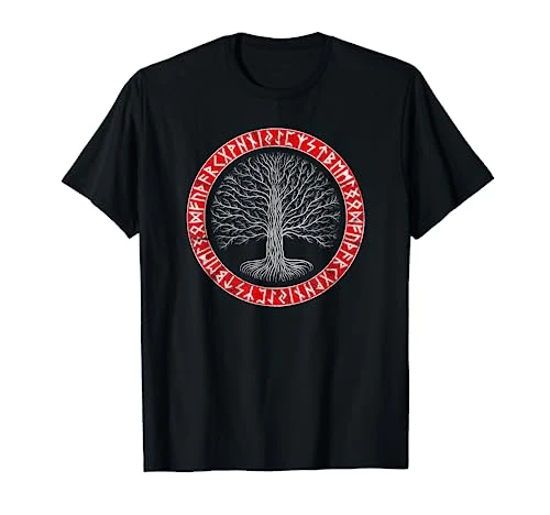 Vintage Viking Tree Yggdrasil Valhalla Midgard Norse Odin T-Shirt