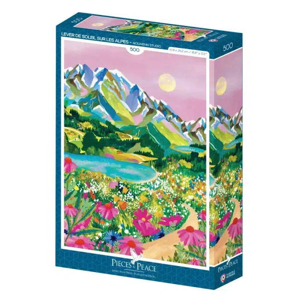 Puzzle Lever de Soleil sur les Alpes - Pieces & Peace - 500 pièces - Puzzles E-shop - Trevell.fr