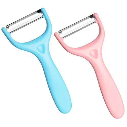 Vicloon Eplucheur Cuisine,2pcs Econome Legumes INOX Éplucheur Pomme de Terre Universel Ergonomique avec Lame Tranchante Qui Ne Rouille Pas Et N'Oxyde Pas Les Aliments