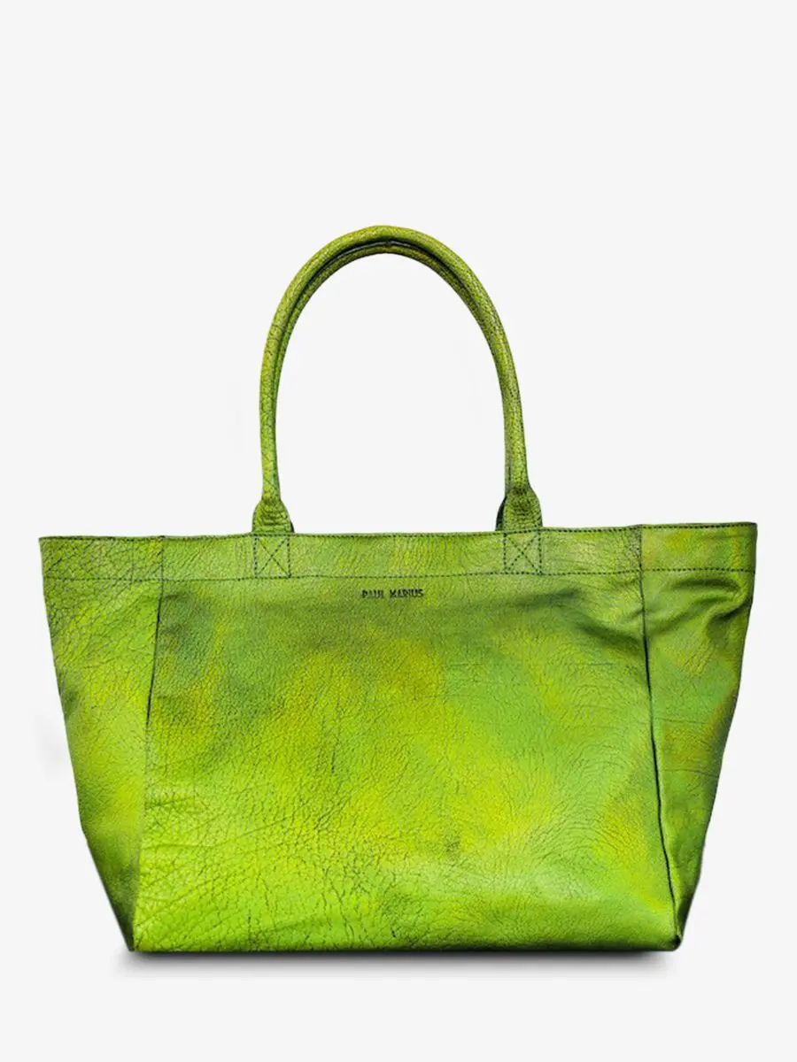 MonPartenaire M Absinthe - sac cabas cuir femme paulmarius Vert | PAUL MARIUS