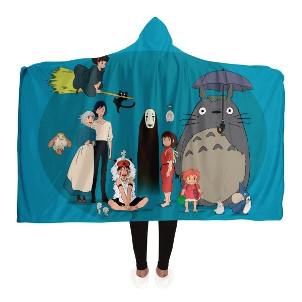 Multi-Character Studio Ghibli Hooded Blanket: A World of Magic - Ghibli Merch Store - Official Studio Ghibli Merchandise